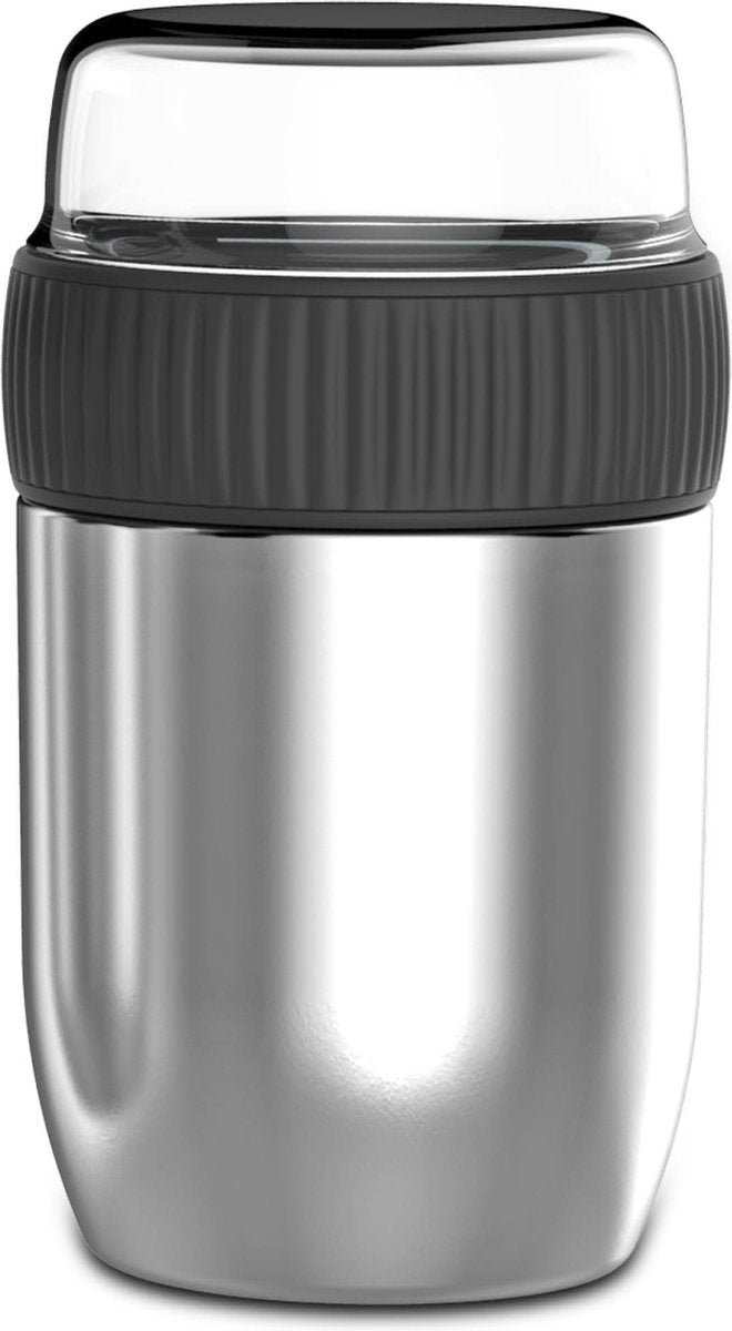  Coninx Thermos Lunchbox - Muesli Beker To Go - Isoleer Lunchpot - Yoghurtbeker To Go - Mueslibeker 840ml (600ml+240ml) - RVS