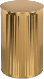 Out Of The Blue Set Van 2x Stuks Opslagboxen/voorraadblikken Met Klik-deksel Geel/goud Kleurig Van Tin-metaal Met Formaat 11 X 17,6 Cm