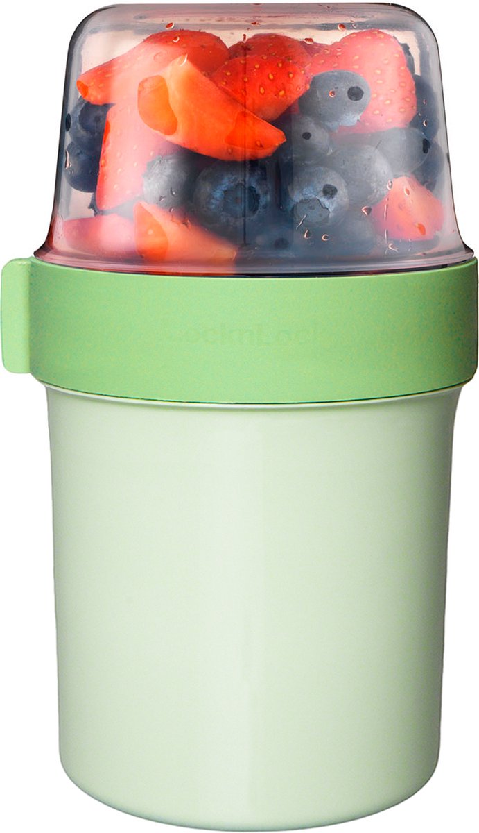  Lock&amp;Lock Yoghurtbeker - Yoghurt Beker To Go - Muesli Beker To Go - Lunchpot - Lunchbeker - Medium - 560 Ml + 310 Ml - Groen