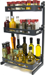  Chefs Cuisine Kruidenrek - Kruidenrek Staand - Keukenrek -aanrecht Organizer - Bureau Organizer - Keuken Organizers - Roestvrij Staal