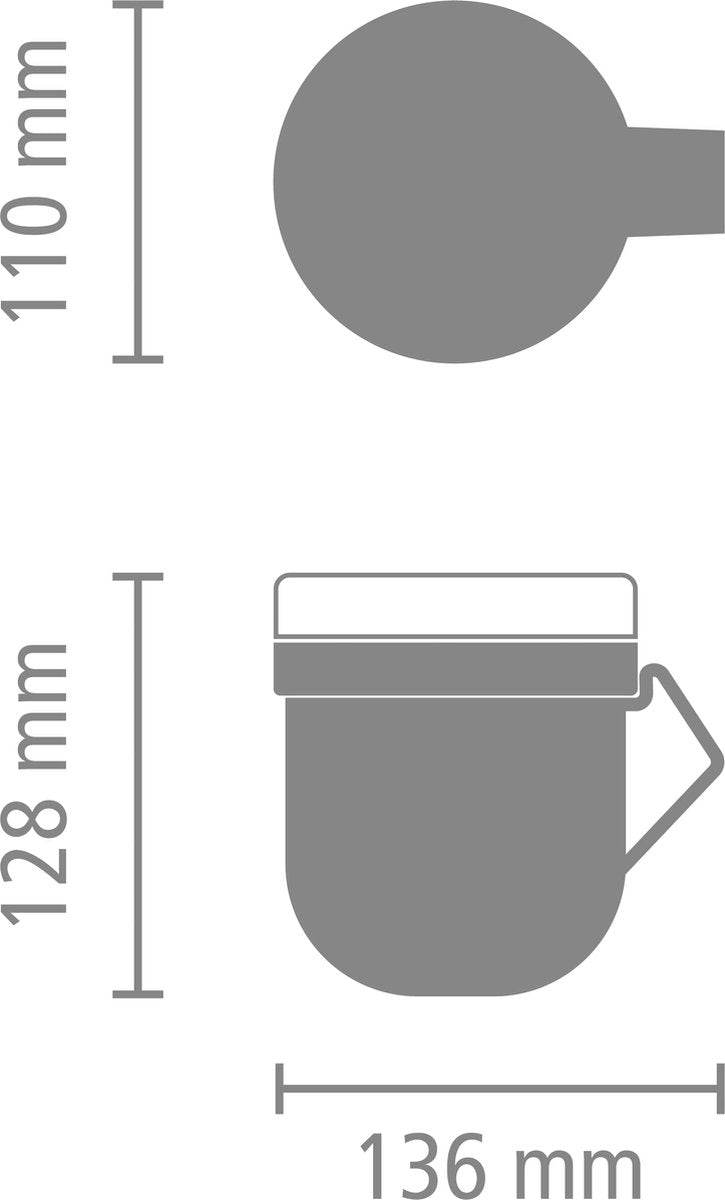  Brabantia Make &amp; Take Soepbeker - 0,6 L - Kunststof - Dark Grey