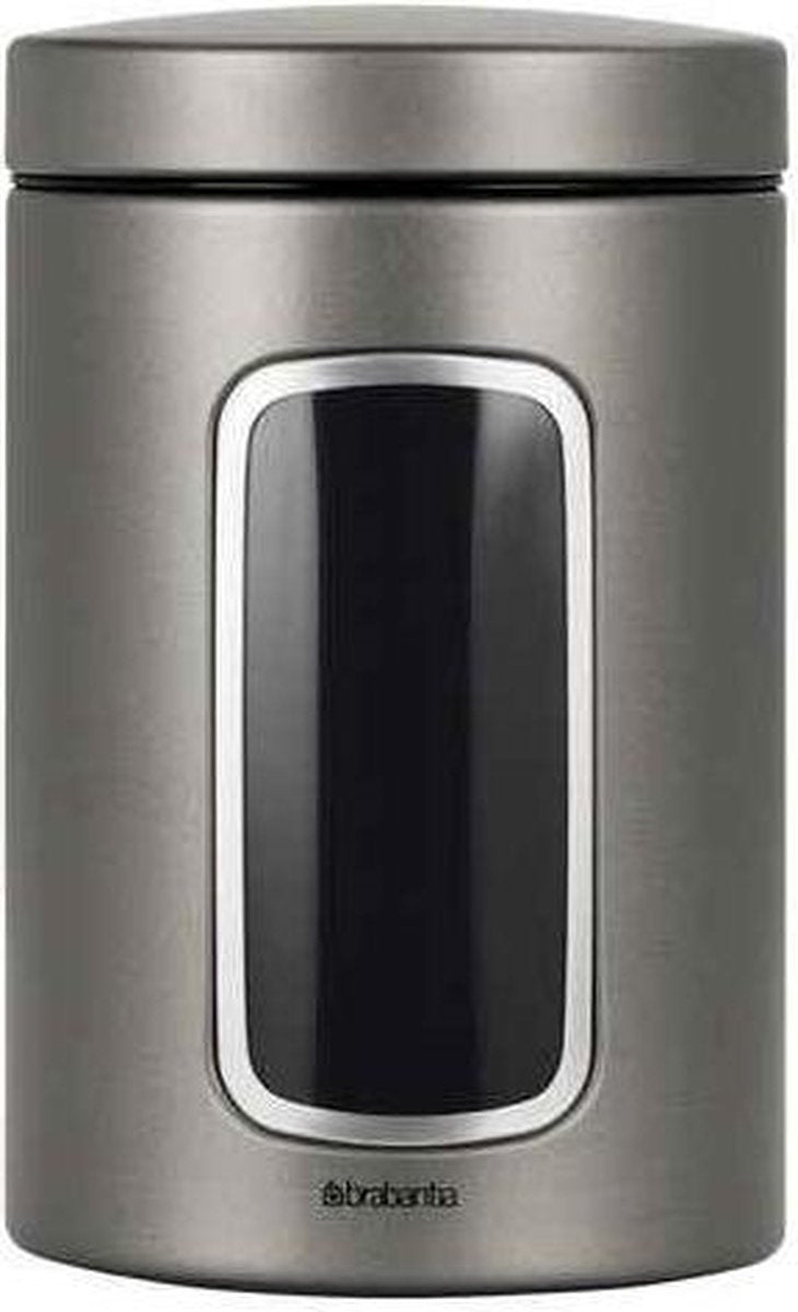  Brabantia Voorraadbus - 1,4 L - Platinum - Met Venster