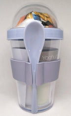 Merkloos Yoghurt Beker To Go - Kunststof - Ø8 X H16 Cm ( U Kunt Geen Kleur Keuze Opgeven)