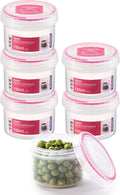  Lock&amp;Lock Voorraadbussen - Vershoudbakjes - Bewaardozen Voedsel - Sausbakjes Met Deksel - Dressing Bakje - Kruidenpotjes - Babyvoeding Bewaarbakjes - 150 Ml - Rond - Luchtdicht - BPA Vrij - Set Van 6 Stuks