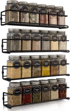  Kruidenrek Ophangbaar Kruidenpotjes Wandrek Organizer Keuken Accessoires - Zwart - Geschikt Voor Bijna Alle Kruidenpotjes