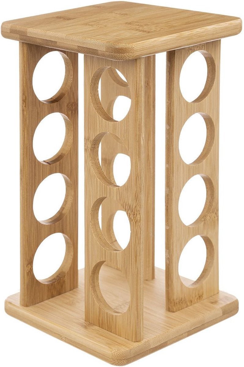  Kruidenrekje Met 16 Kruidenpotjes 29 Cm Van Bamboe - Keukenkruiden Potjes - Kruiden Bewaren