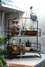  Metalen Keuken Etagere 2 Laags Van Naturn Living | Keuken Opbergrek | Kruidenpotjes Rek | Kruiden Organizer | Keuken Rek Specerijen | Mat Zwart