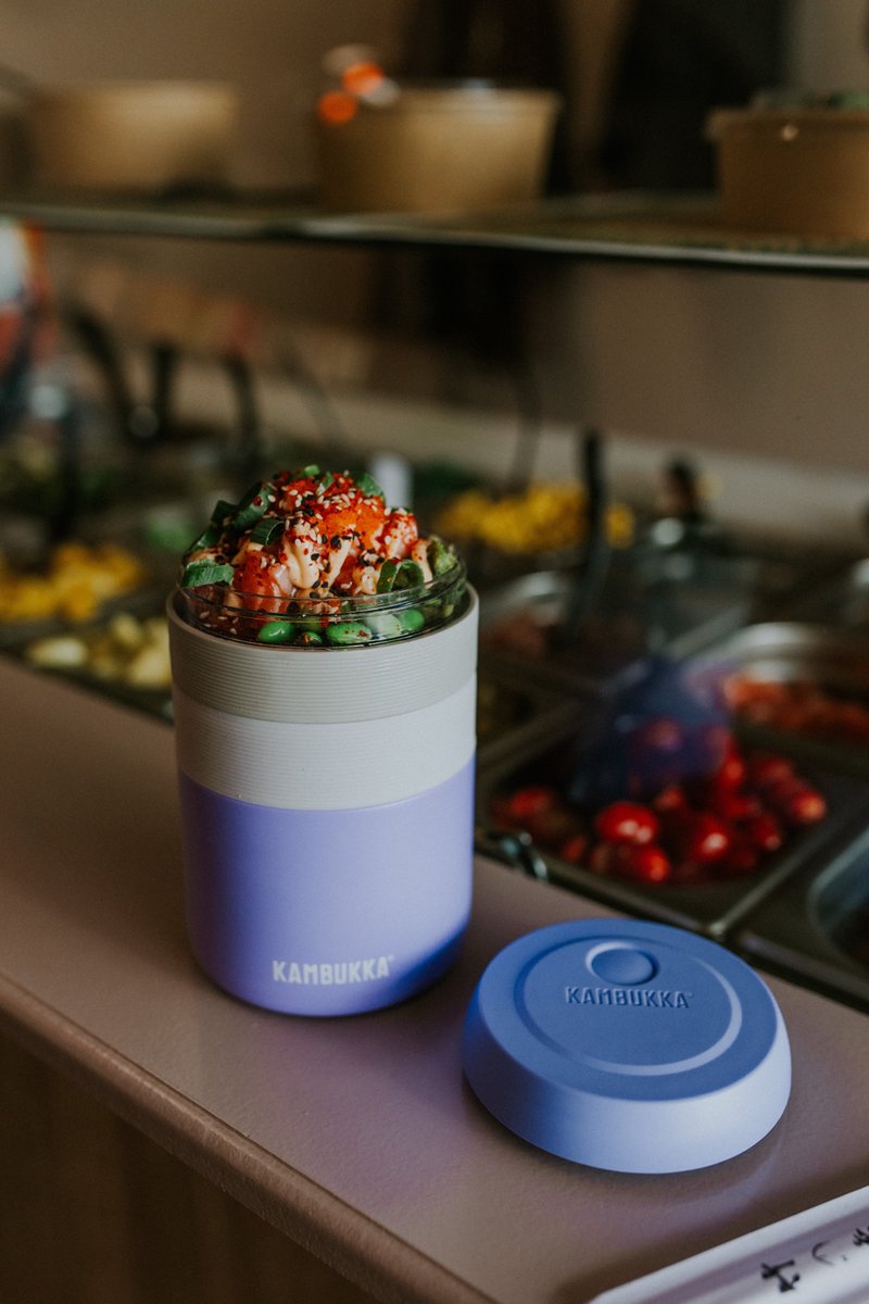  Kambukka Bora - Lunchbox - 600 Ml - Voedselcontainer Houdt 9 Uur Warm &amp; 100 % Lekvrij - Digital Lavender