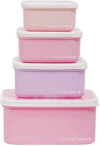  A Little Lovely Company - Brooddoos - Broodtrommel - Lunch &amp; Snack Box Set Van 4 - Eenhoorn
