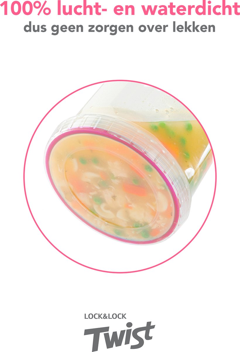  Lock&amp;Lock Voorraadbussen - Vershoudbakjes - Bewaardozen Voedsel - Sausbakjes Met Deksel - Dressing Bakje - Kruidenpotjes - Babyvoeding Bewaarbakjes - 150 Ml - Rond - Luchtdicht - BPA Vrij - Set Van 6 Stuks
