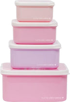  A Little Lovely Company - Brooddoos - Broodtrommel - Lunch &amp; Snack Box Set Van 4 - Eenhoorn