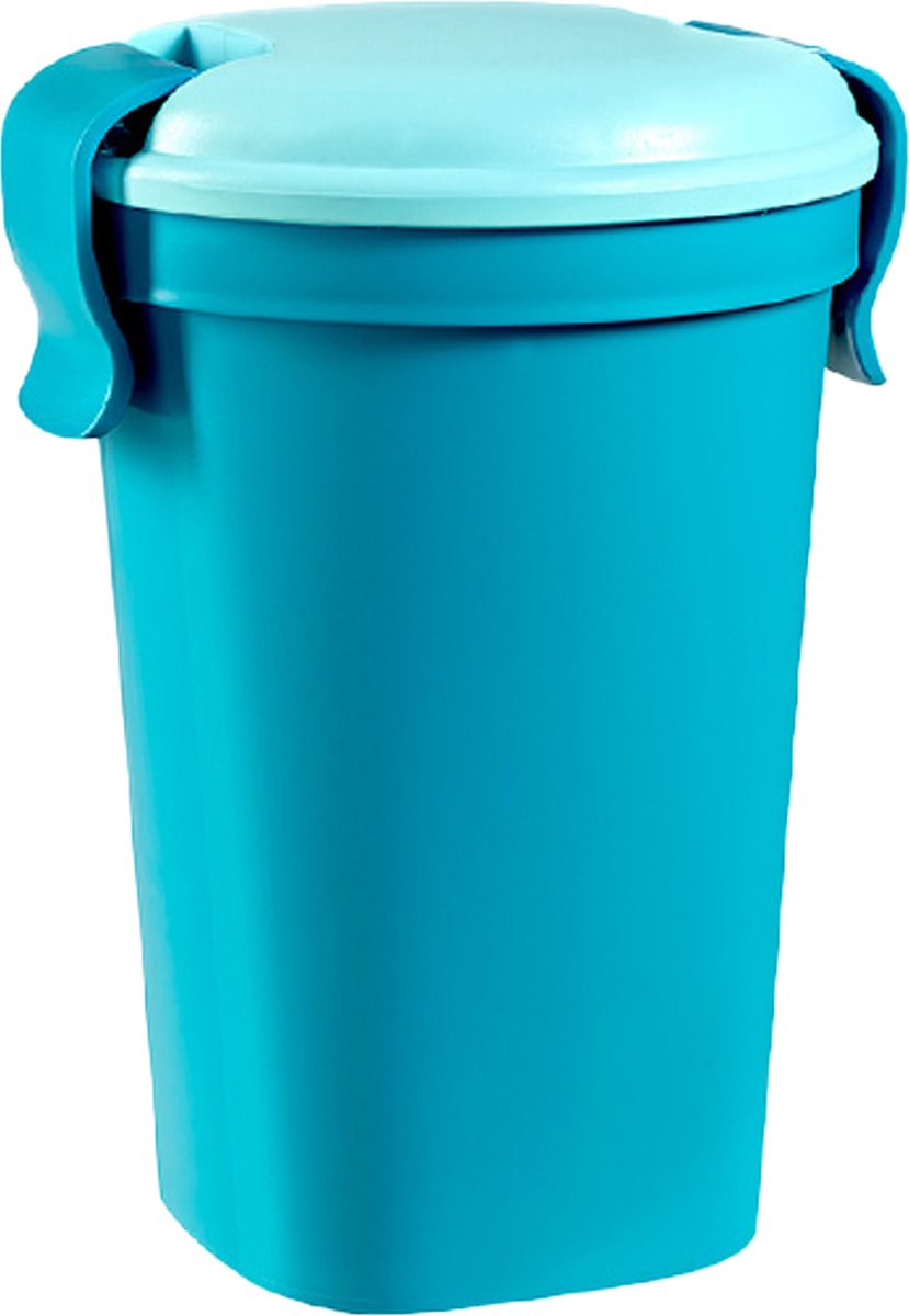  Curver Lunch &amp; Go Beker - Magnetronbestendig - Lunchbeker – Muesli Beker - Soepbeker - Yoghurt Beker To Go – LunchBox - KoffieBeker - Salade Lunchbox - 0,6l – Blauw