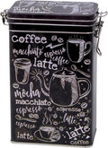 Merkloos Zwart Rechthoekig Koffieblik/bewaarblik 19 Cm - Koffie Voorraadblikken - Koffiepads/koffiecups Voorraadbussen