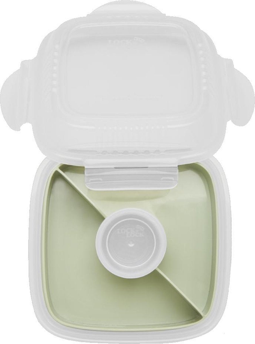  Lock&amp;Lock Saladebox - Salade Lunchbox To Go - Salade To Go - 950 Ml - Lekvrij - Met Verdeelvakjes - Groen