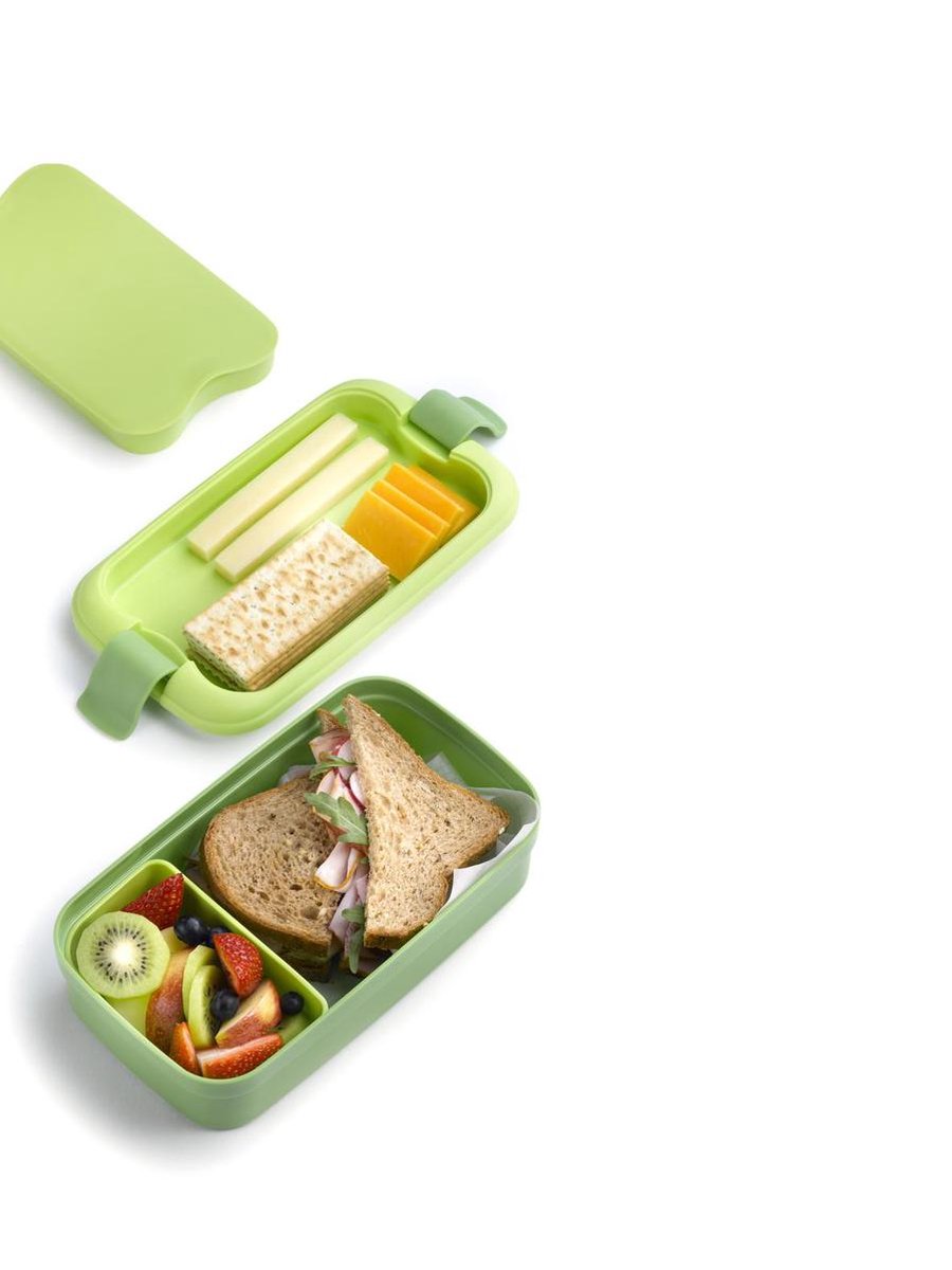  Curver Lunch&amp;Go - Vershouddoos - Lunchbox - Inclusief Bestek - 2/3 Compartimenten - Groen