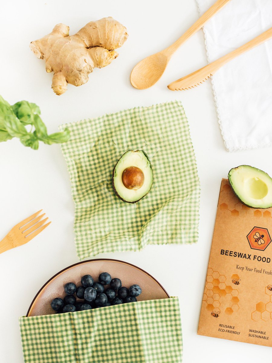  Bijenwas Wraps - Beeswax Food Wrap - Beewax - Bee Wrap - Bijenwasdoek - Zero Waste - 3 Stuks; Klein, Middel, Groot - Herbruikbaar - Duurzaam Cadeau - Boterhamzakje - Bijenwas Doek - Beeswax Wraps - Herbruikbaar Boterhamzakje - Bijenwas Vellen