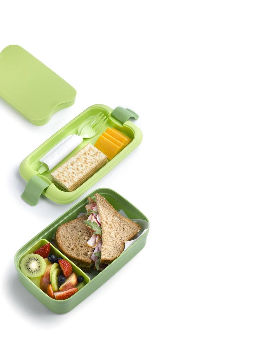  Curver Lunch&amp;Go - Vershouddoos - Lunchbox - Inclusief Bestek - 2/3 Compartimenten - Groen