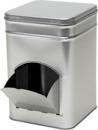 Merkloos 1x Zilver Vierkant Opbergblik/bewaarblik Met Dispenser 21 Cm - Zilveren Koffiecups/suikerklontjes Voorraadblikken - Voorraadbussen Met Dispenser