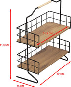  Metalen Keuken Etagere 2 Laags Van Naturn Living | Keuken Opbergrek | Kruidenpotjes Rek | Kruiden Organizer | Keuken Rek Specerijen | Mat Zwart