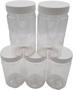  Ariko Jar | Lichtgewicht Kunststof Pot Met Schroefdeksel | 750ml | Potje Met Witte Deksel | Voorraadpot | Hervulbaar