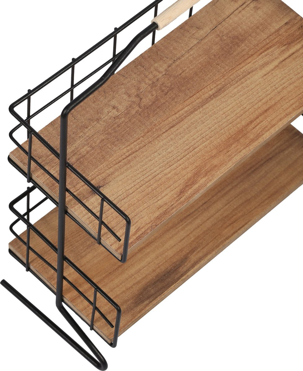  Metalen Keuken Etagere 2 Laags Van Naturn Living | Keuken Opbergrek | Kruidenpotjes Rek | Kruiden Organizer | Keuken Rek Specerijen | Mat Zwart