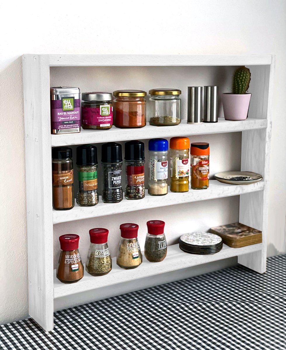  Beckenbau - Kruidenrek Staand - Kruidenrek - Keuken Organizers - Massief Hout - 58x53